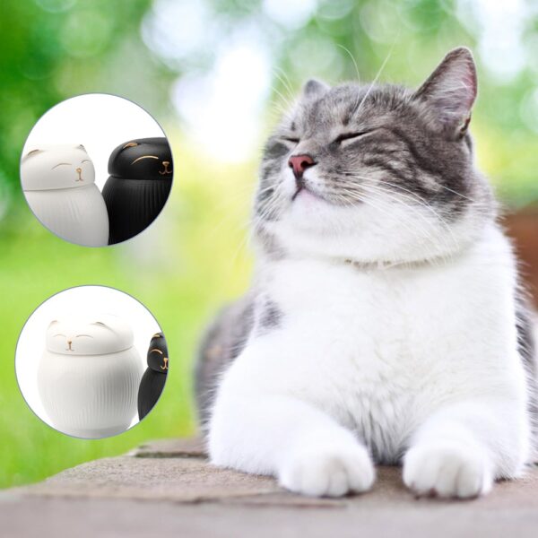 Pet Loss Memorial Keepsake Ceramic Cat Urns for Ashes - Image 5