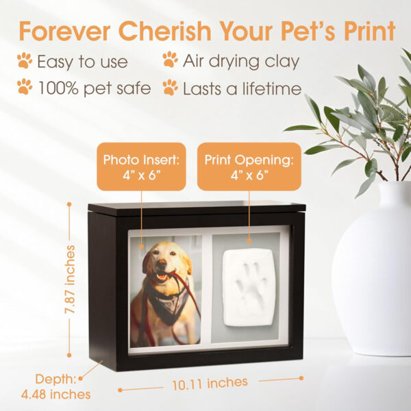 Pet Memorial Box with Paw Print Impression Kit