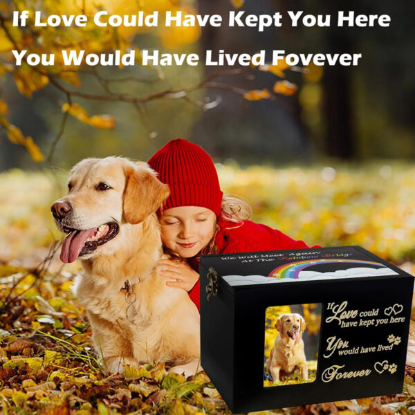 Wooden Ashes Cremation​ Box Rainbow Bridge Pet Urn