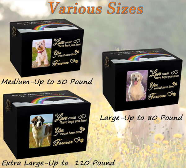 Wooden Ashes Cremation​ Box Rainbow Bridge Pet Urn - Image 3