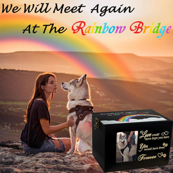 Wooden Ashes Cremation​ Box Rainbow Bridge Pet Urn - Image 6