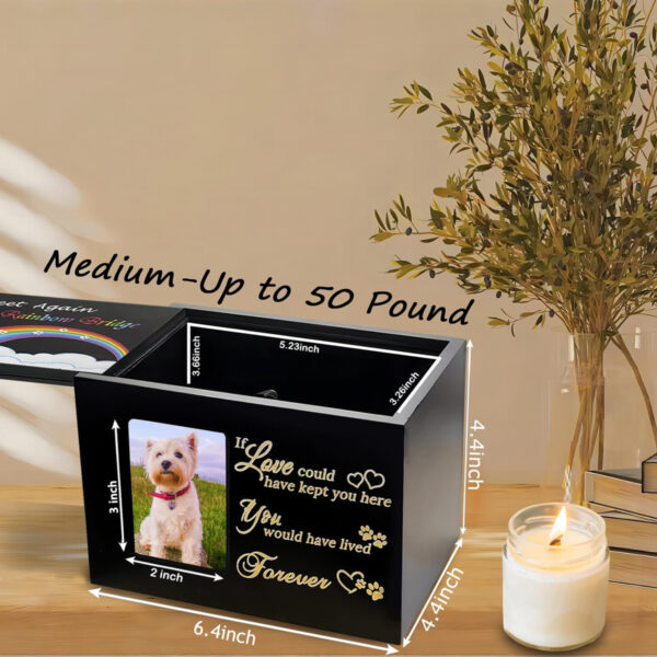 Wooden Ashes Cremation​ Box Rainbow Bridge Pet Urn - Image 8