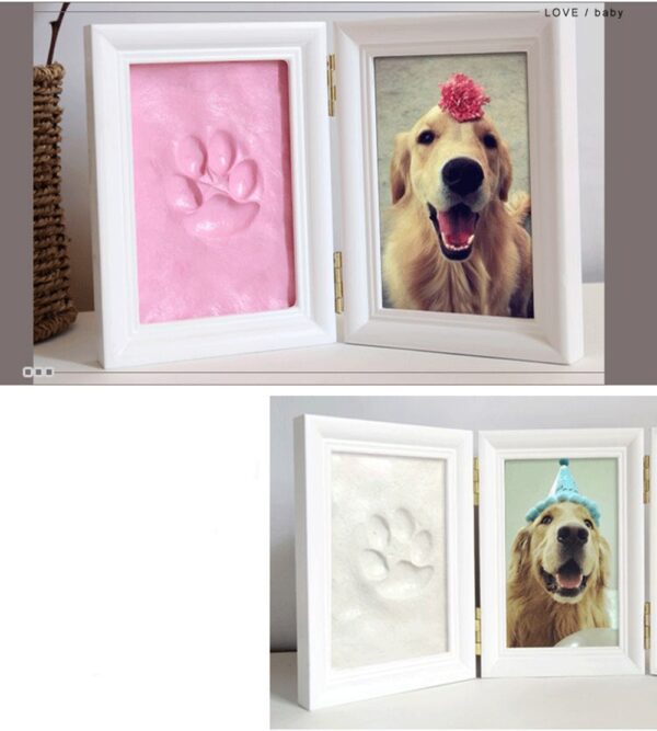 2 Fold 5 Inch Paw Print Personalized Pet Photo Frame Memorial​