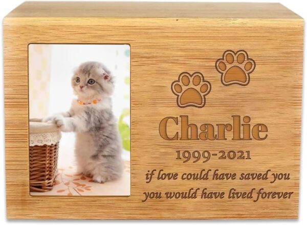 Wooden Memorial Keepsake Photo Pet Urns for Ashes - Image 7